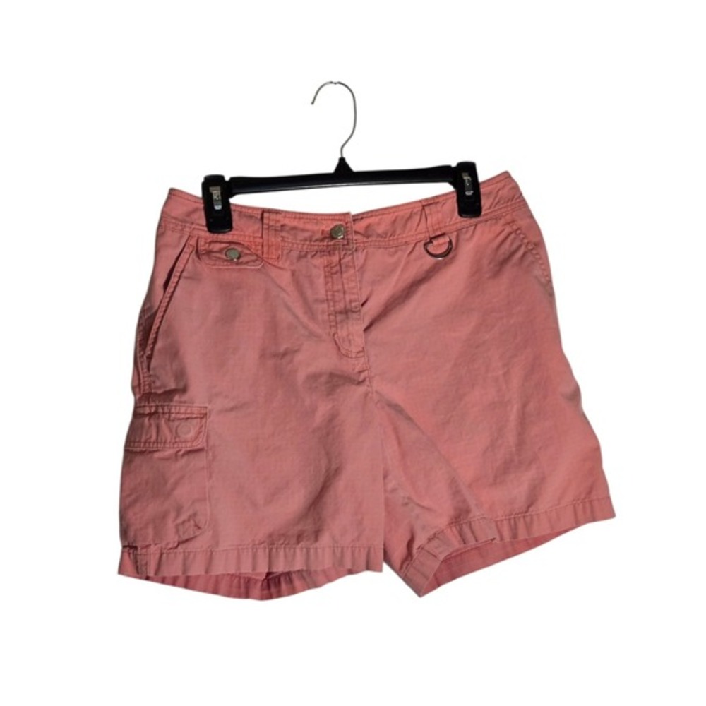 Jones New York Sport Womens Coral Pink Cotton Ripstop Cargo Shorts Size 8